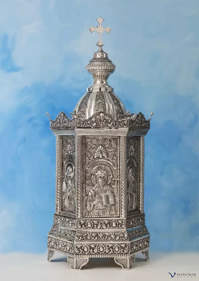 Sterling silver altar tabernacle (ART5-1.1) • Ecclesiastical silver items • Church supplies • Byzantine Art