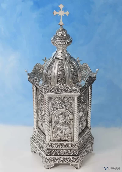 Sterling silver altar tabernacle (ART5-1.2) • Ecclesiastical silver items • Church supplies • Byzantine Art