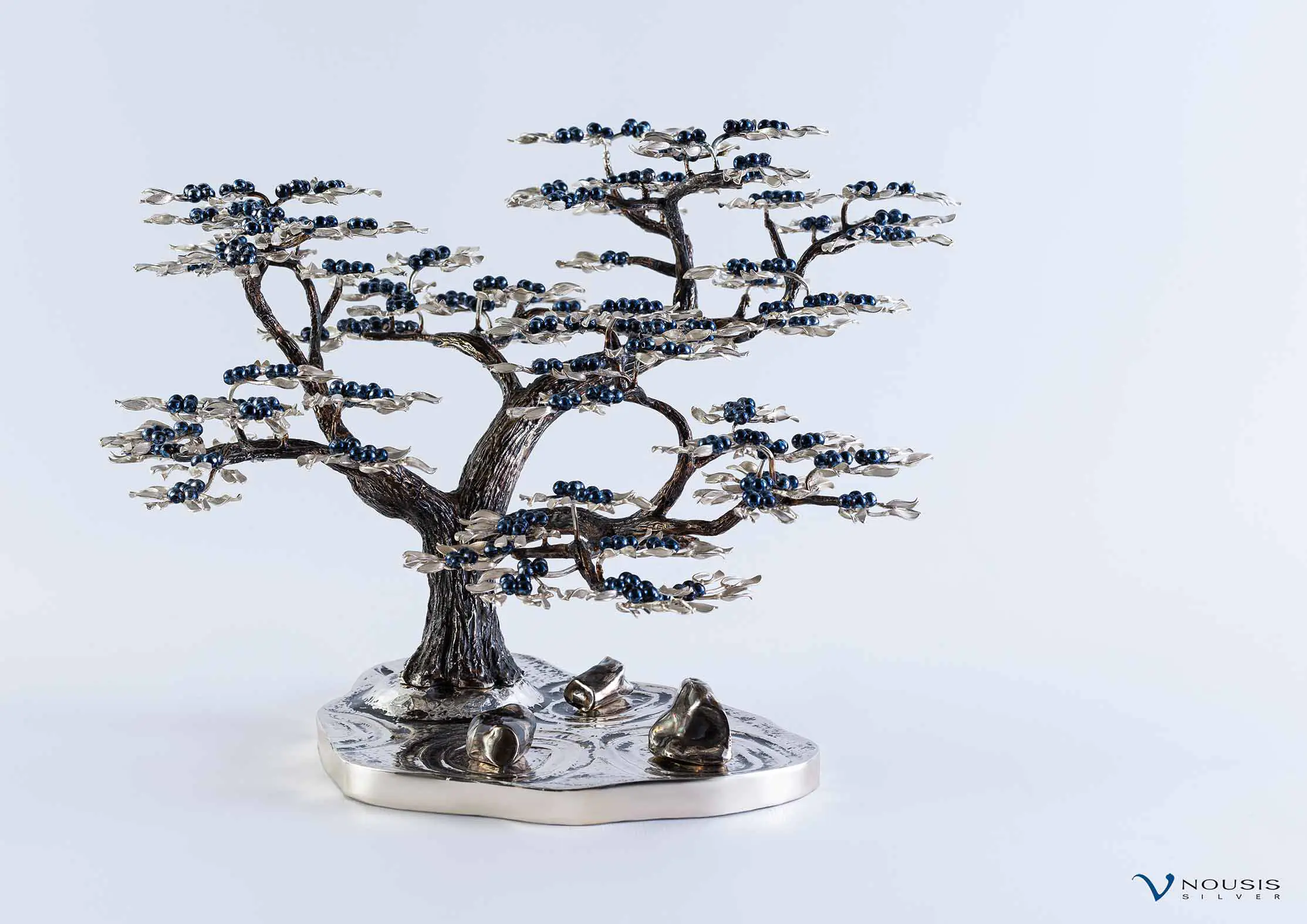 Sterling silver bonsai sculpture. One-off piece (BON-SB-1.1)