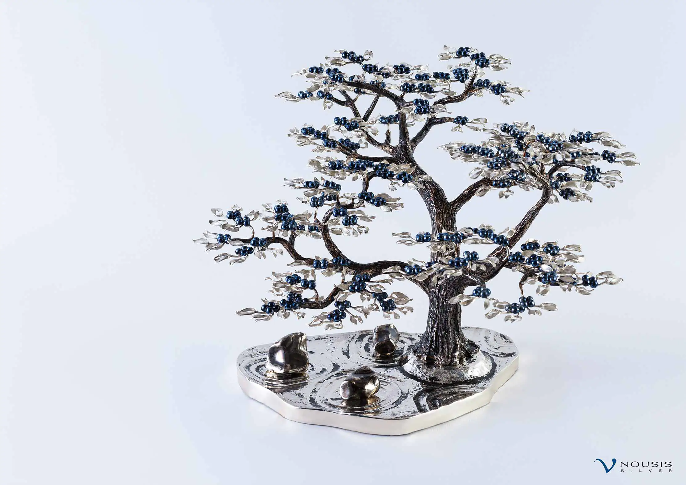 Sterling silver bonsai sculpture. One-off piece (BON-SB-1.2)