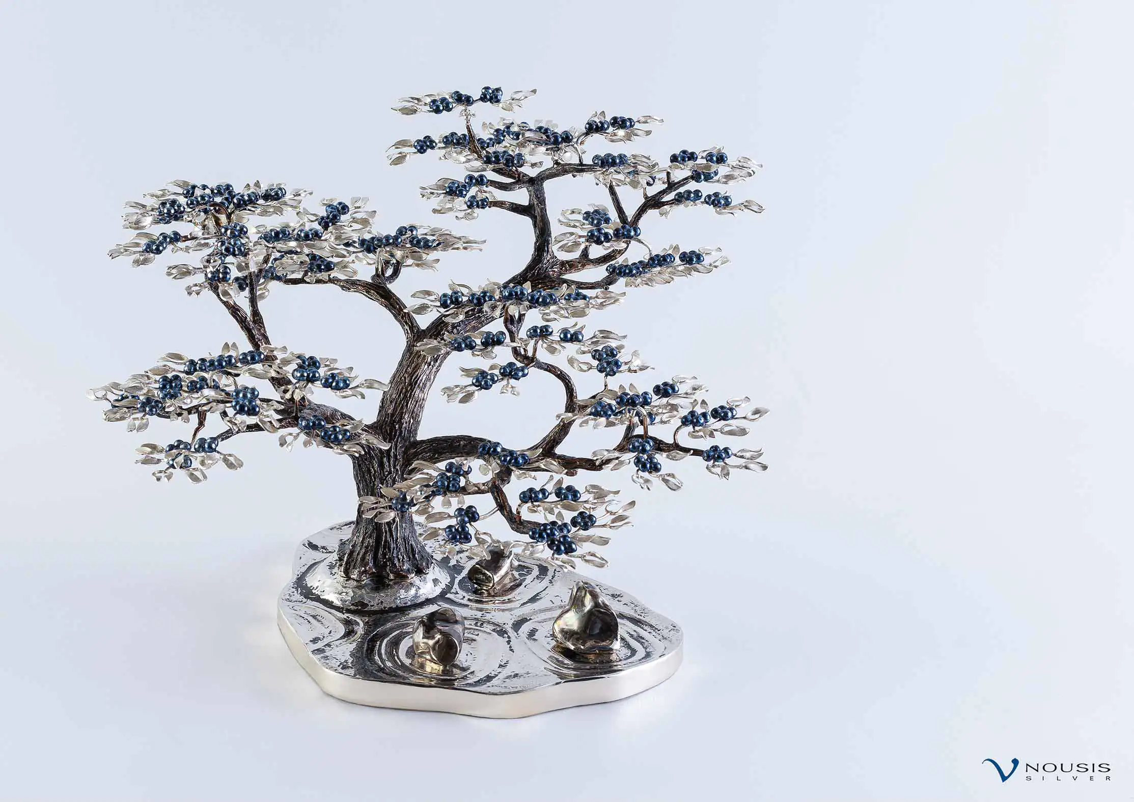 Sterling silver bonsai sculpture. One-off piece (BON-SB-1.4)