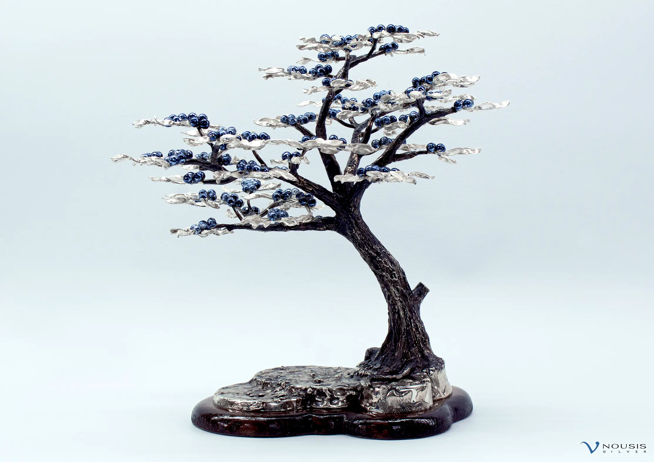 Sterling silver bonsai sculpture. One-off piece (BON-SM-1.2)