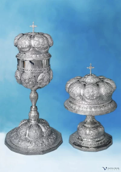 Sterling silver chalices (DIS6-1.1) • Ecclesiastical items • Byzantine Art • Church utensils