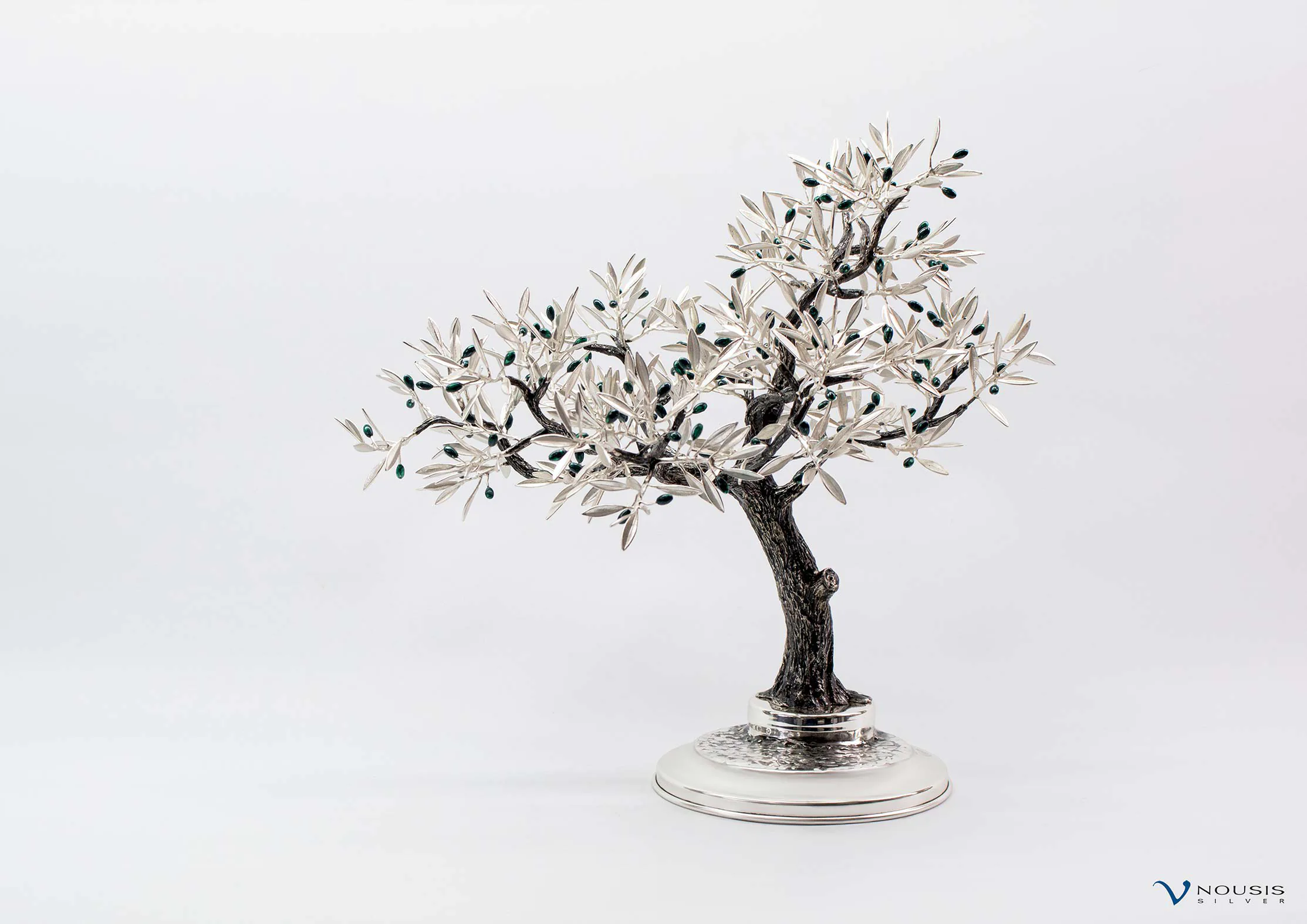 Sterling silver olive tree sculpture (O-SB-1.1)