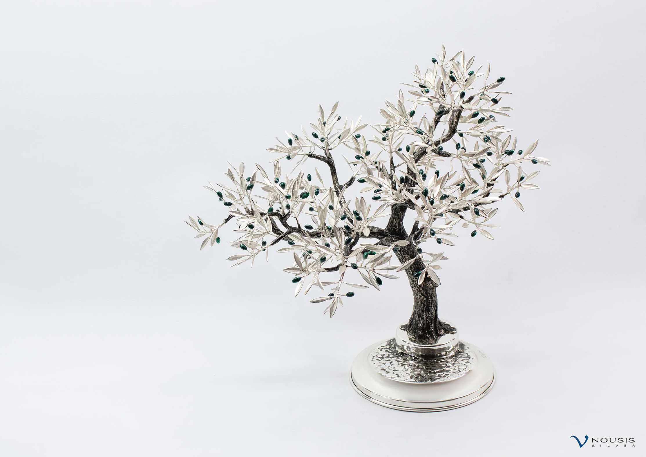 Sterling silver olive tree sculpture (O-SB-1.2)