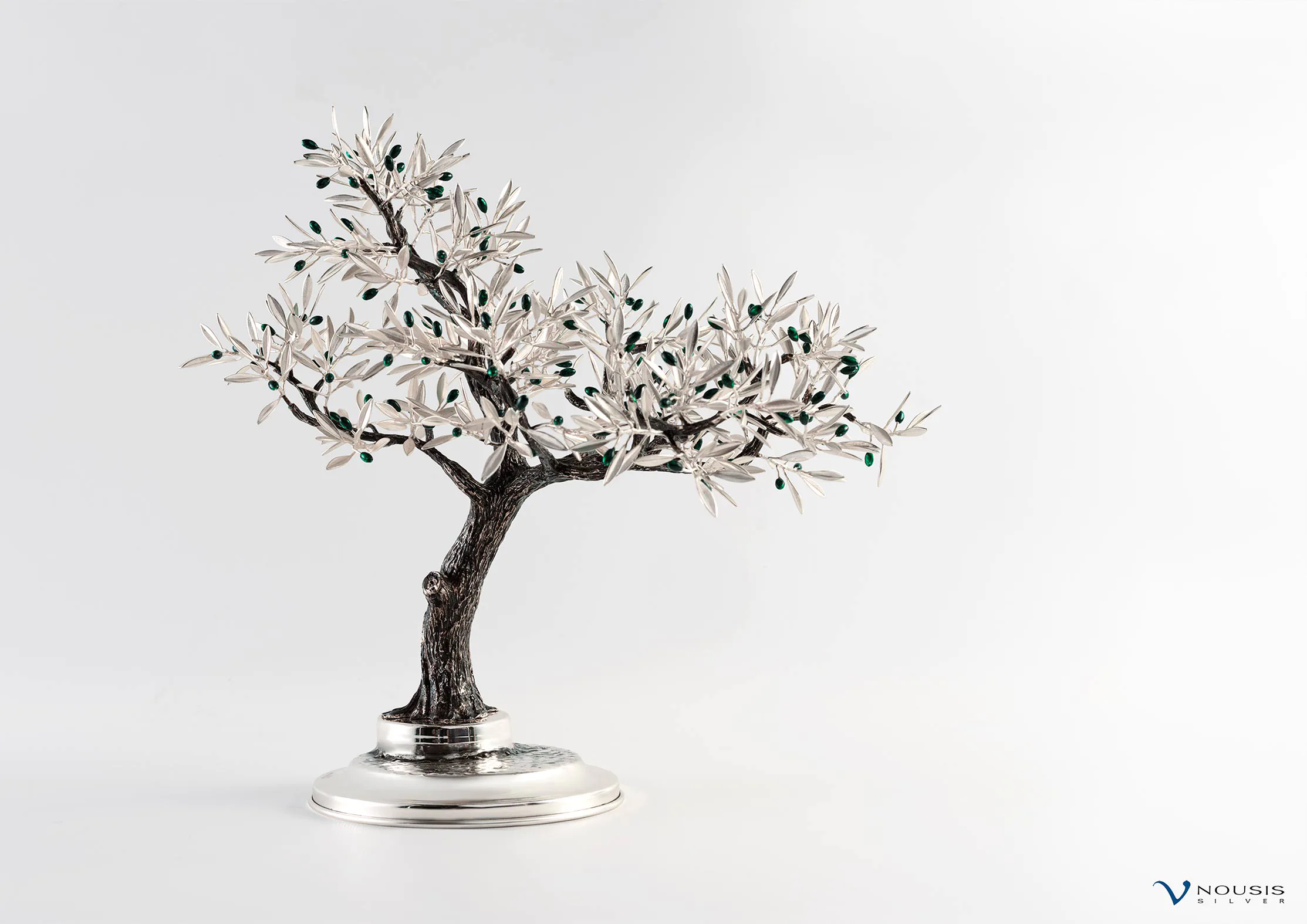 Sterling silver olive tree sculpture (O-SB-1.3)