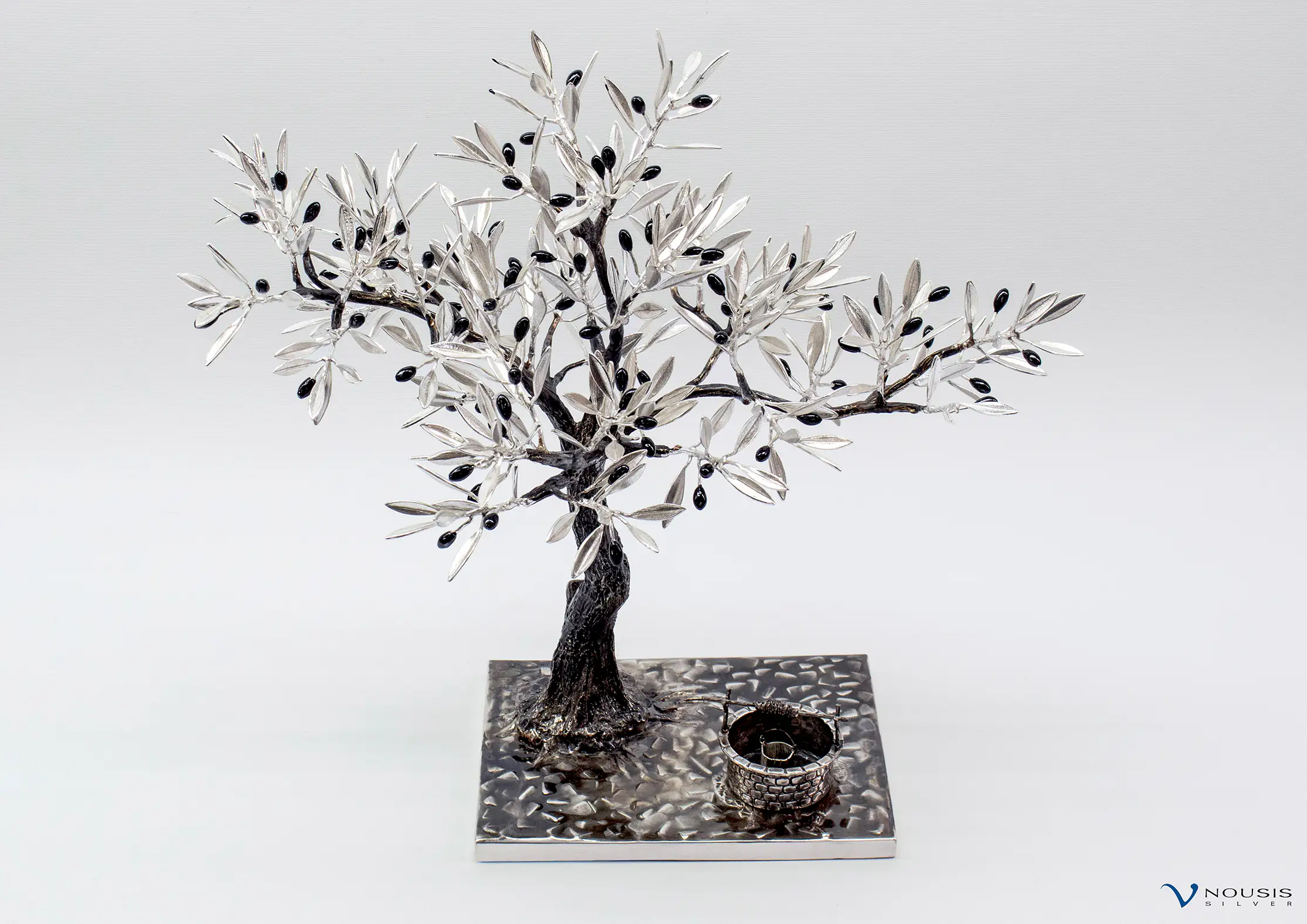 Sterling silver olive tree sculpture. One-off piece (O-SM-2.1)