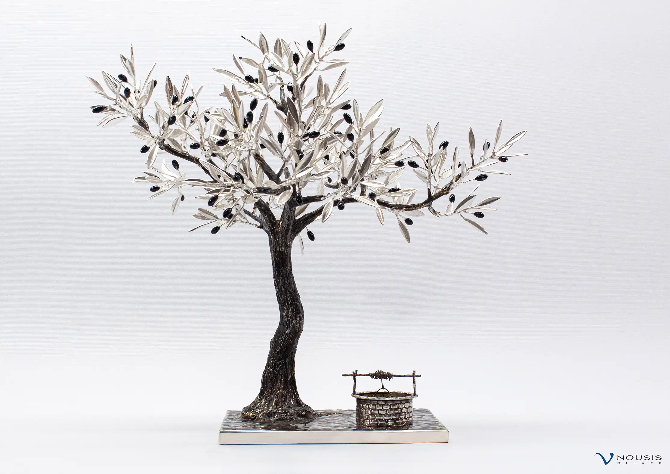 Sterling silver olive tree sculpture. One-off piece (O-SM-2.2)