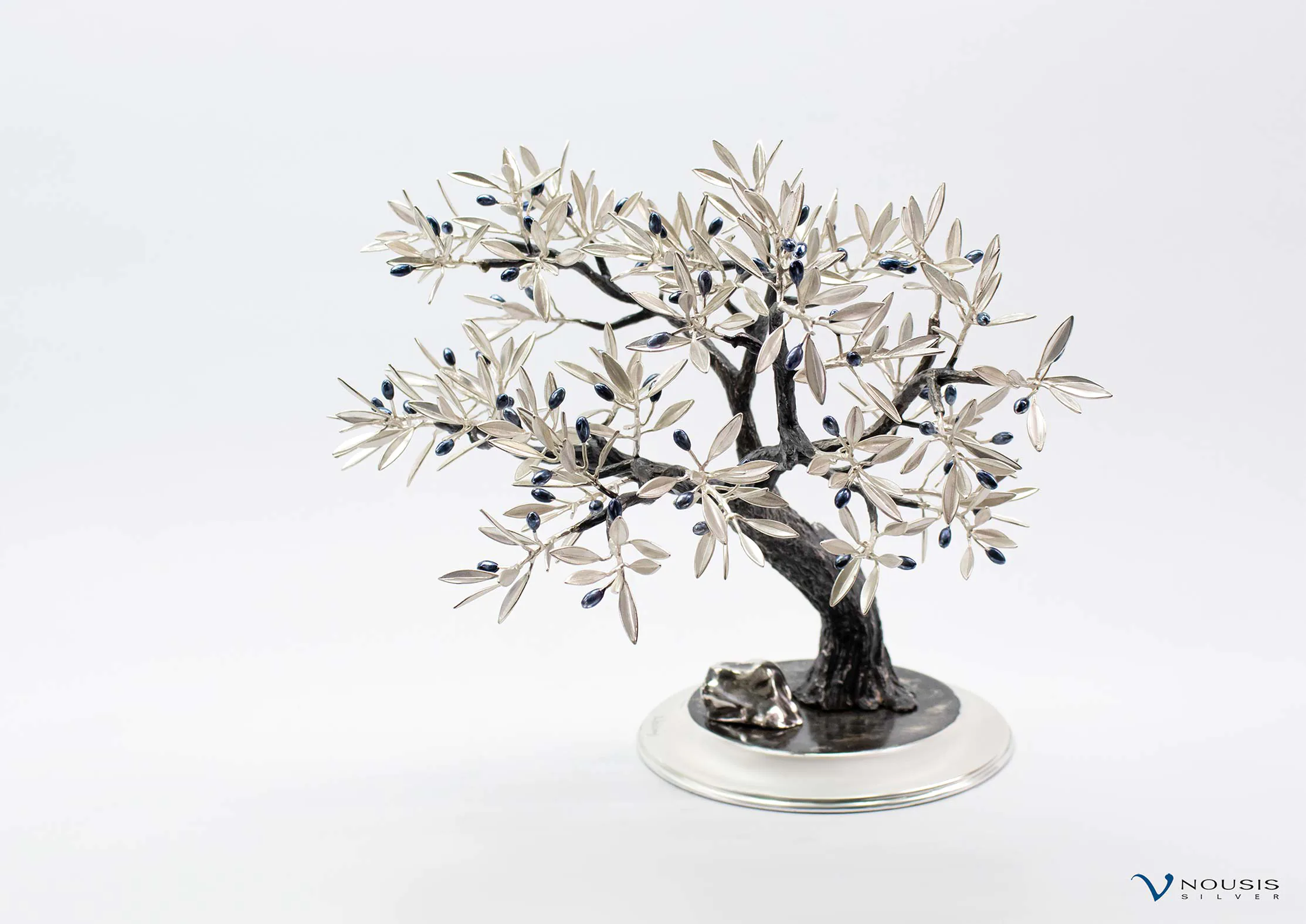 Sterling silver olive tree sculpture (O-SM-3.3)