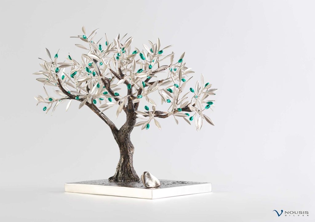 Sterling silver olive tree sculpture. One-off piece (O-SM-5.1)