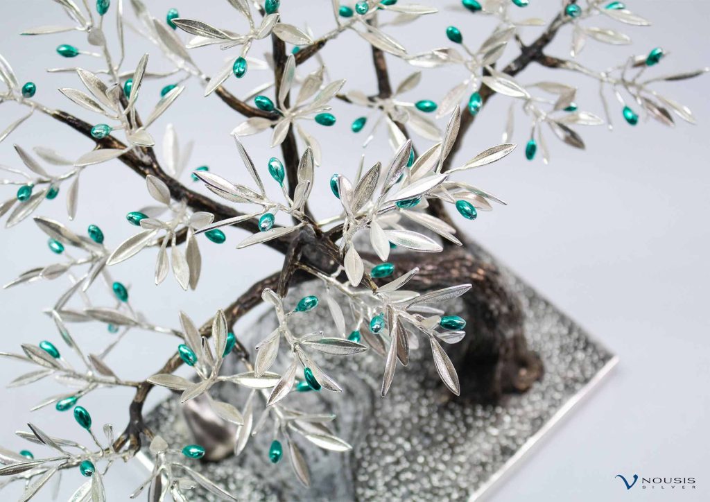 Sterling silver olive tree sculpture. One-off piece (O-SM-5.2)