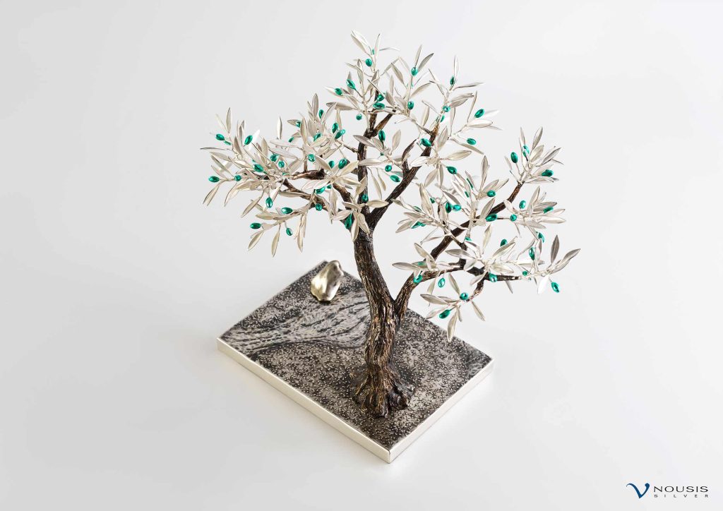 Sterling silver olive tree sculpture. One-off piece (O-SM-5.4)