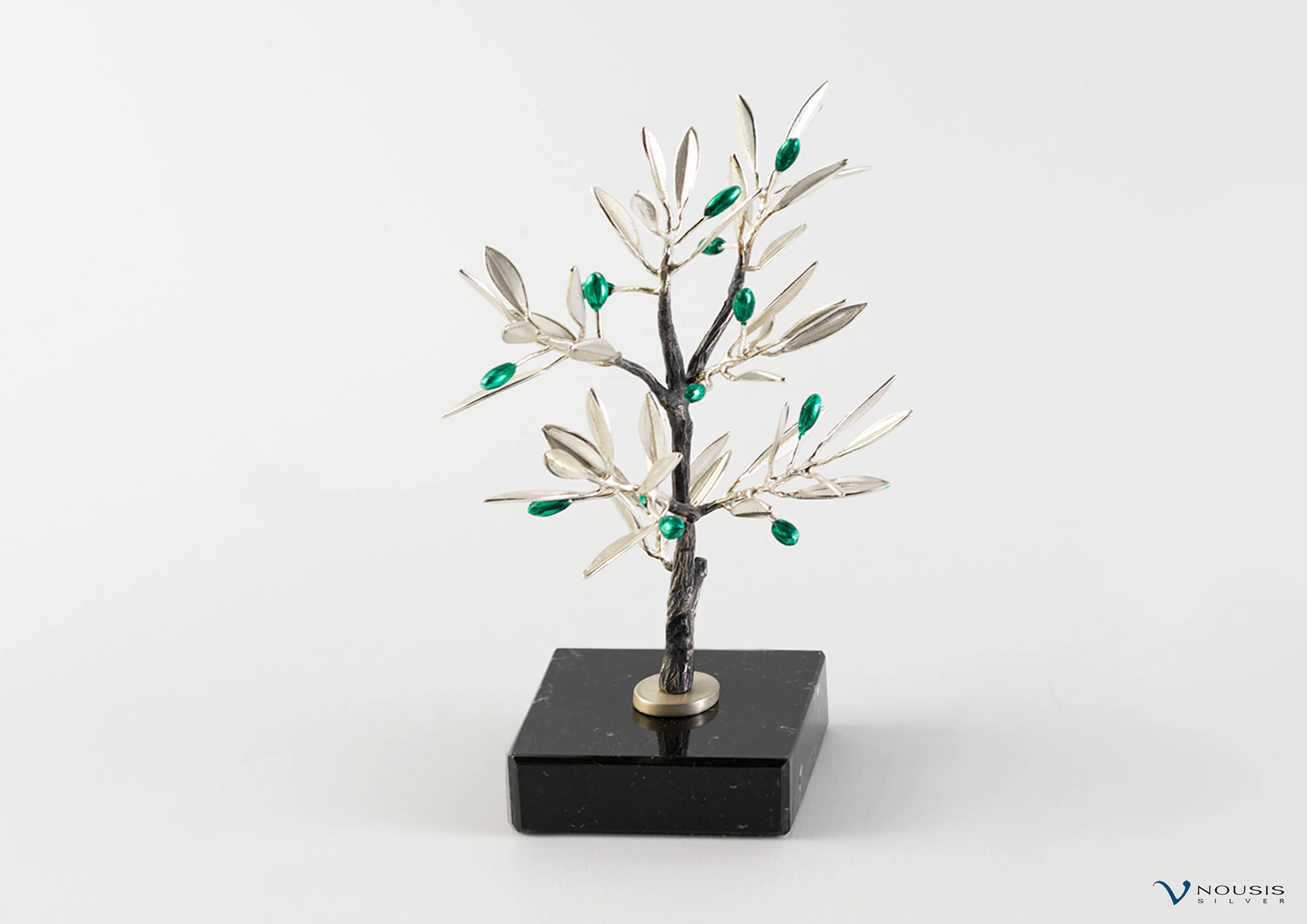 Hand made sterling silver olive tree sculpture (O-SS-1.2)