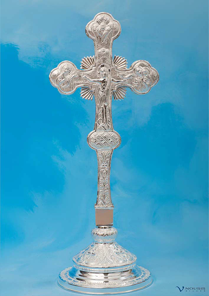 Nousis Silver • Sterling silver blessing cross • Custom made ecclesiastical church sterling silver utensils