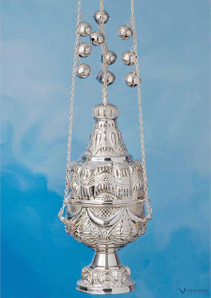 Nousis Silver • Sterling silver thurible • Custom made ecclesiastical church sterling silver utensils