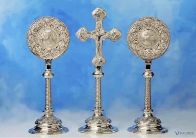 Sterling silver ecclesiastical Cherubim with cross (EKS1-1.2) • Ecclesiastical church utensils