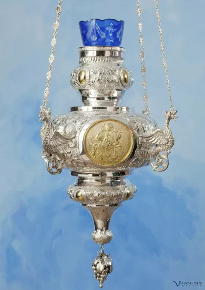 Sterling silver vigil oil lamp (KAN.G-1.1) • Church supplies • Ecclesiastical items • Church utensils