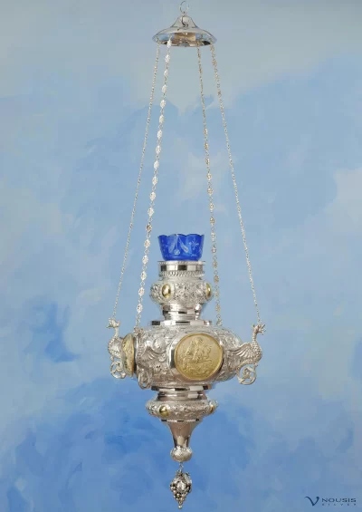 Sterling silver vigil oil lamp (KAN.G-1.2) • Church supplies • Ecclesiastical items • Church utensils