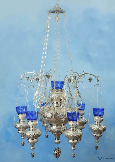 Sterling silver vigil oil lamp (KAN.G.P7-1.1) • Church supplies • Ecclesiastical items • Church utensils