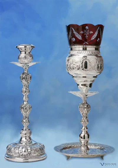 Sterling silver standing vigil lamp (KANT-1.1) • Ecclesiastical items, Icon, Cross, Chalices, Vigil Lamps • Church supplies