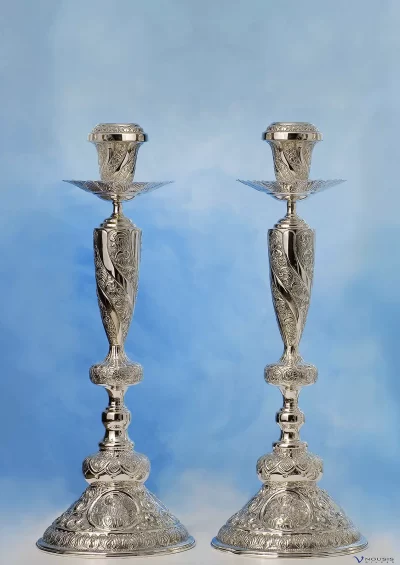 Sterling silver candelabras (KANT.G-1.2) • Ecclesiastical silver items, Icon, Cross, Chalices, Lamps • Church supplies