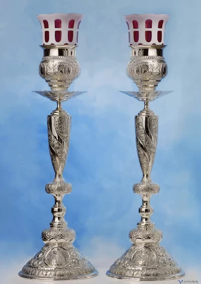 Sterling silver standing vigil lamp (KANT.G-1.3) • Ecclesiastical church utensils • Liturgical items • Limassol - Cyprus