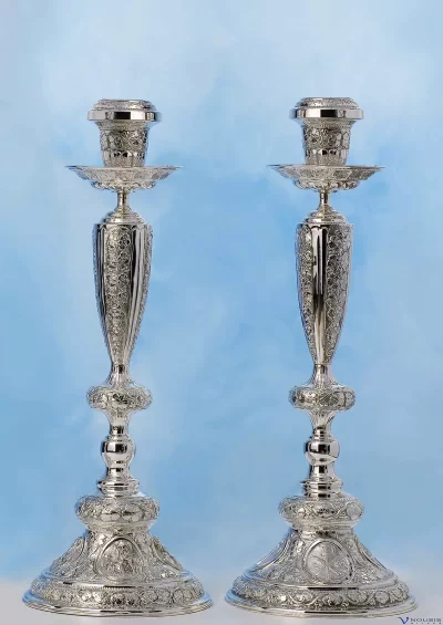 Sterling silver candelabras (KANT.G-2.2) • Church supplies • Ecclesiastical items • Church utensils