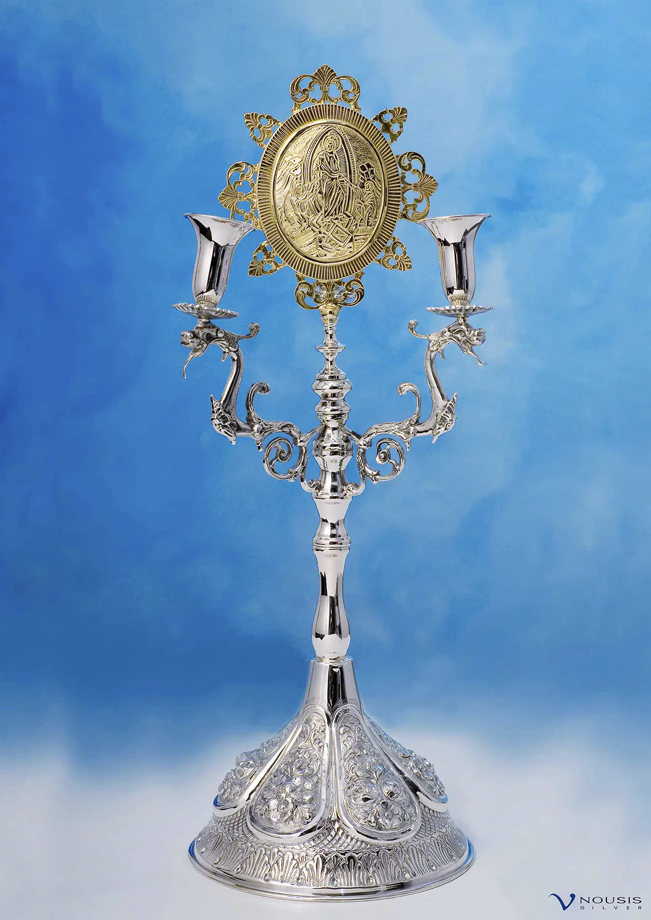 Sterling silver candelabra (KIR3-1.2) • Ecclesiastical liturgical items • Church utensils