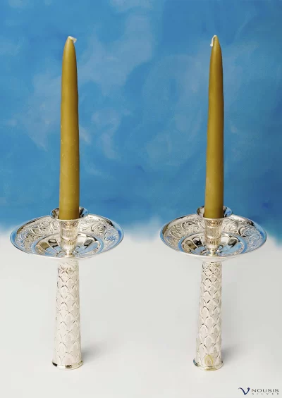 Sterling silver candlestick (LAMP-1.1) • Orthodox Christian ecclesiastical church utensils