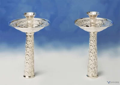 Sterling silver candlestick (LAMP-1.2) • Orthodox Christian ecclesiastical church utensils