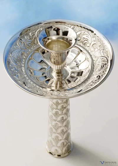 Sterling silver candlestick (LAMP-1.3) • Orthodox Christian ecclesiastical church utensils