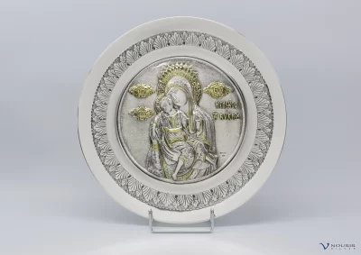 Bespoke sterling silver plate • Panagia Eleousa • Kykkos monastery