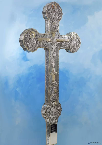 Sterling silver cross (STA-1.3) • Ecclesiastical liturgical items, Icon, Cross, Chalices, Lamps • Church utensils