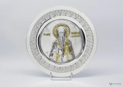 Custom made sterling silver plate • Saint John the Merciful