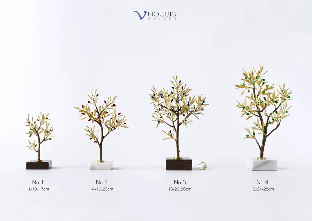 Bronze Silver Olive Tree Sculptures (P-Line B) • Μπρούτζινες