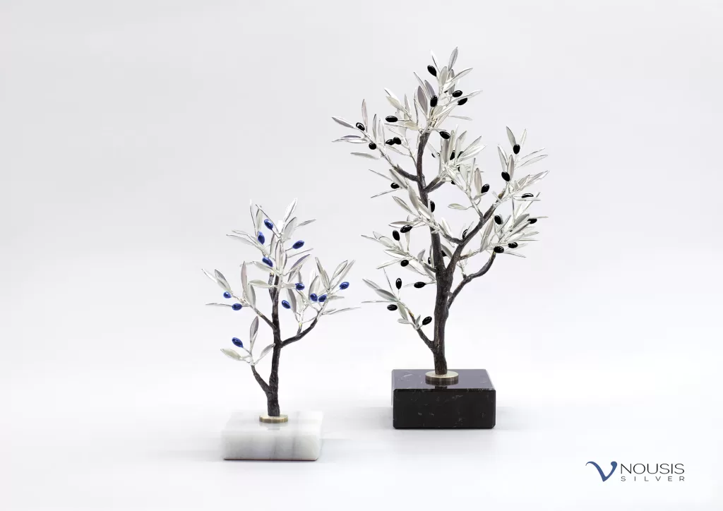 Sterling Silver Olive Tree Sculptures (P-Line S) • Ασημένιες χειροποίητες διακοσμητικές ελιές